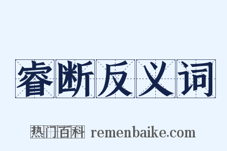 睿断反义词是什么意思的图片